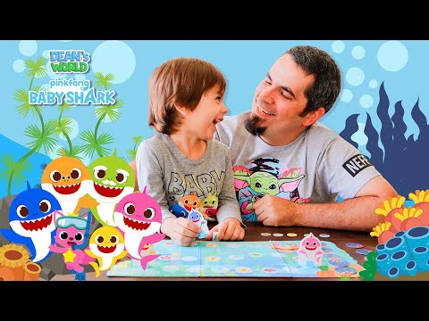 Dean plays Baby Shark's Party at the Reef Game! Get Baby, Mommy, and Daddy Shark to the Party!