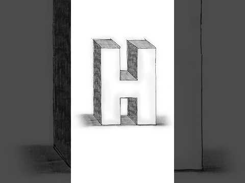 3D drawing | Letter H  pencil drawing