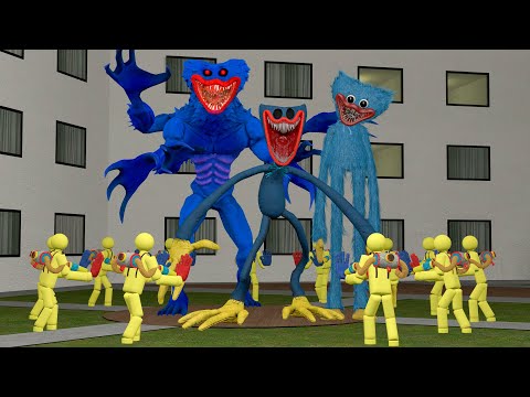 ALL HUGGY WUGGY POPPY PLAYTIME were surrounded, but something went wrong... (Garry's Mod)