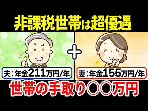 【試算して驚愕】世帯年金額366万円(夫211万円・妻155万円)でギリギリ住民税非課税世帯の年金手取り額は〇〇万円！何がいくらひかれる？