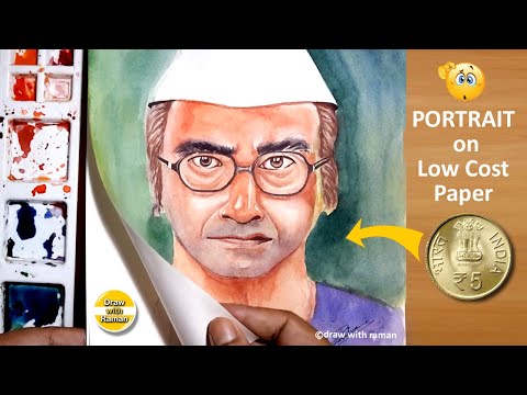 Watercolor Portrait on Cheap Paper | Watercolour Portrait tutorial