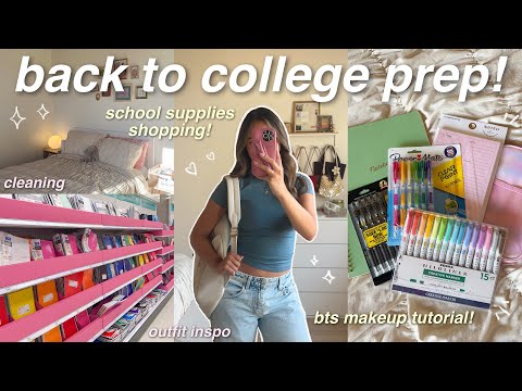 BACK TO COLLEGE PREP! 🎀 school supplies shopping, what's in my backpack, outfit ideas, nails, etc!