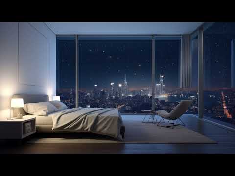 Luxury High Rise Apartment Ambience Bedroom Night time Stars Relaxing Comfy Instrumental 2 Hours