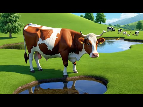 Moo Moo Brown Cow Rhyme Song | Popular Nursery Rhyme & Lyrics for Kids | Educational Kids Songs