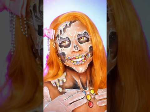 Gingerbread Skull  Makeup Transformation🍪💀