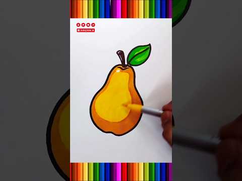 how to coloring a pear fruit #drawing #coloring #fruit #shorts