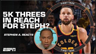 Stephen A.’s VERDICT if Steph Curry can reach 5K career 3-pointers 👀 | First Take