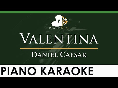 Daniel Caesar - Valentina - LOWER Key (Piano Karaoke Instrumental)