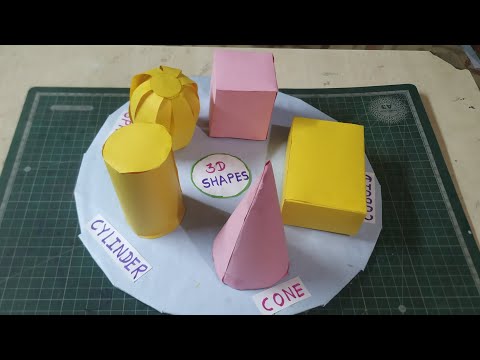 3D Shapes Maths Project/ Paper Shapes Making ideas/ School Project for class 3.