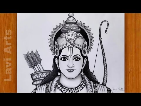 Prabhu Shree Ram drawing | How to draw Rama | Ram navami drawing | Pencil Sketch | Lavi Arts|Ramlala