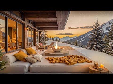 Cozy Winter Jazz in a Wooden Cabin ❄ Warm Fireplace & Calm Melodies for Focus