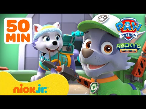 PAW Patrol's Rocky's Garage Compilation #7 w/ Everest & Liberty | Nick Jr.