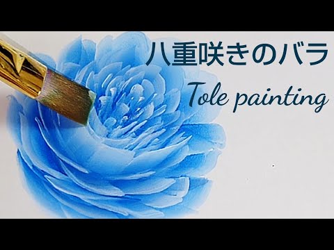 Tole painting Double bloom of roses (acrylic painting)