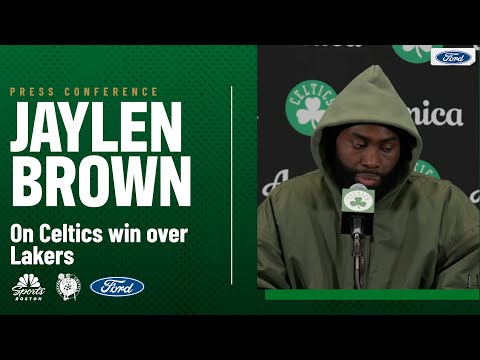 POSTGAME PRESS CONFERENCE: Jaylen Brown talks Luka Doncic matchup, energy for Celtics vs. Lakers