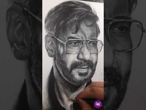 Ajay Devgan #portraitdrawing #ajaydevgan #ajaydevganfan #actorportrait  #shorts  #bollywoodportrait