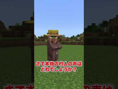 【マイクラ】本物の村人の声分かる？？【マインクラフト・まいくら クイズ】#shorts #マイクラ