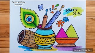 Happy Holi Drawing Easy | Holi Drawing | Easy Drawing