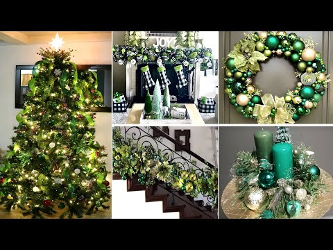 🎄+100 CHRISTMAS HOME DECORATION IDEAS - GREEN CHRISTMAS DECOR IDEAS 2024 - CHRISTMAS TRENDS 2024 🎄