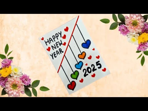 🥰Happy new year🥰 card 2025 / Handmade new year card idea / How to make new year greeting card