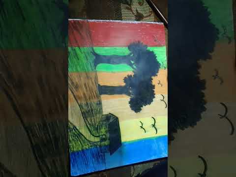 Oil pastel colourful scenery please subscribe my channel