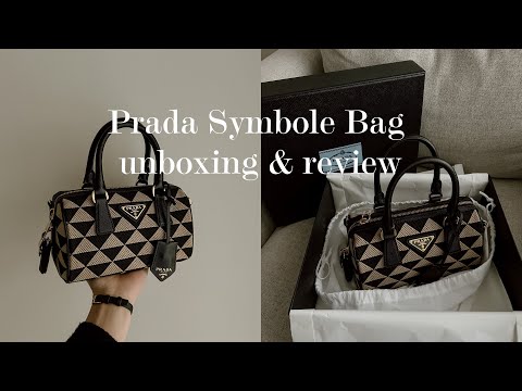 南半球首发Prada Symbole Bag开箱｜Prada三角刺绣手拎包｜jacquard fabric handbag unboxing & review｜fassionfruitgirl