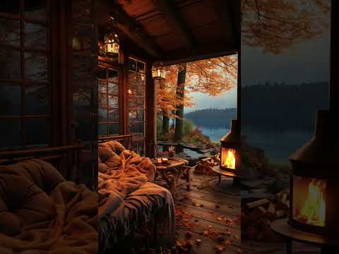 Cozy Lakeside Ambience #asmr #shorts #ambience  #firesounds