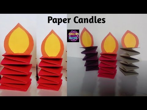 DIY Beautiful Paper Candle Idea • diwali decoration ideas 2021 • Paper Candle • paper candle at home