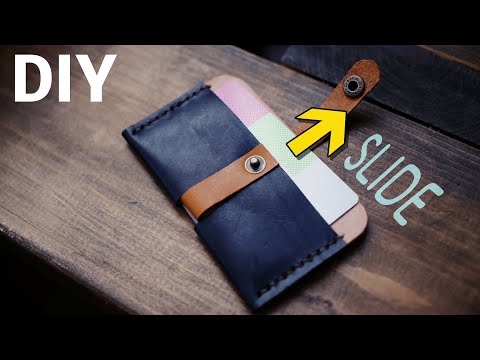 【レザークラフト】ワンタッチ！カードがお洒落に飛び出すケースを作ってみました！PopUp! Leather Card Holder!