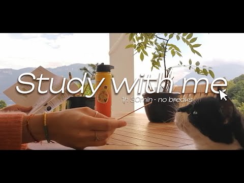 1HOUR 30MIN STUDY SESSION - Study with me outside, with Lofi chillpop music