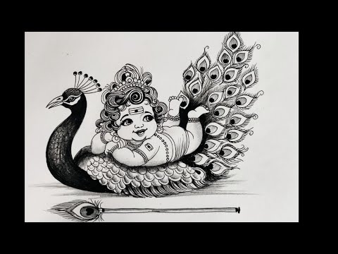 How to draw Lord Murugan drawing step by step/ Lord Kartikeya drawing/ Lord Kumarand peacock 🦚