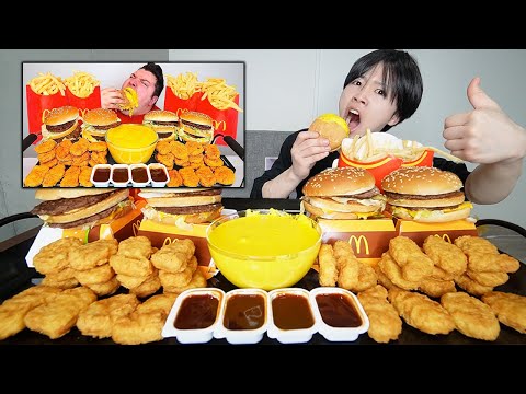 180キロが食べるマックのチーズセットを55キロが完食してやんよ！！