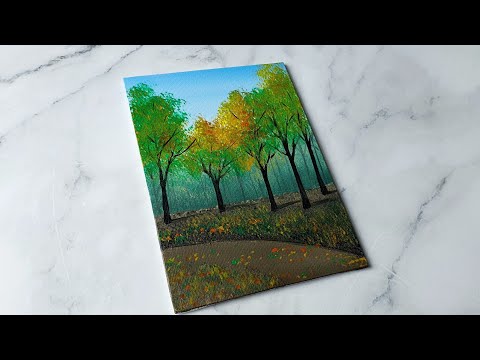 trees painting / easy acrylic painting idea for beginners ✨️