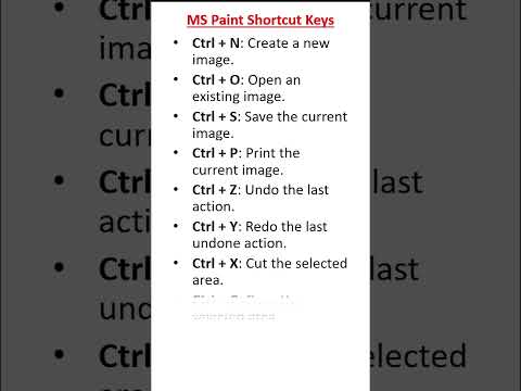 MS Paint Shortcut Keys #windows #odialearning #computer