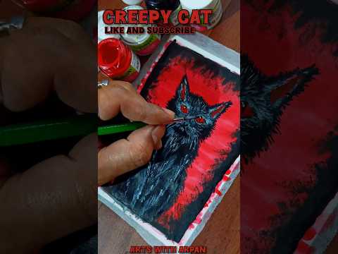 CREEPY CAT ❤️‍🔥 | Arts With Arpan #shorts #youtubeshorts #creepy #dark #trending #cat