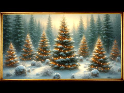 Vintage Christmas TV Art Screensaver | Gold Frame TV Art | 4K Holiday Art Screensaver for TV | 2Hrs