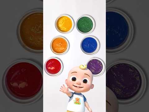 What Color does YELLOW🟡 + RED🔴 make?! Learn Color Mixing with Paint! #shorts #cocomelon