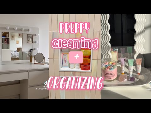 preppy cleaning and and organizing |  tiktok compilation | 🛍️☀️🌴🫶🏽🩷 |