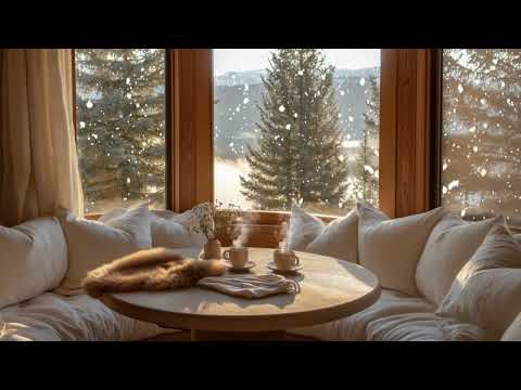 Cozy Winter Ambience | Crackling Fireplace Sounds, Soft Jazz, ASMR Sounds for Relaxation & Focus