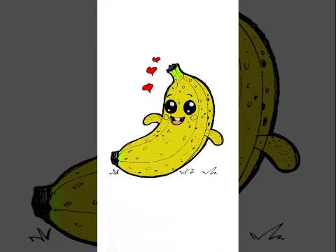 How to draw a banana kawaii