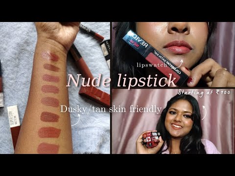 Nude lipstick for dusky/tan skin 🤎| nude lipstick starting at ₹100 | everyday wear lipstick ✨