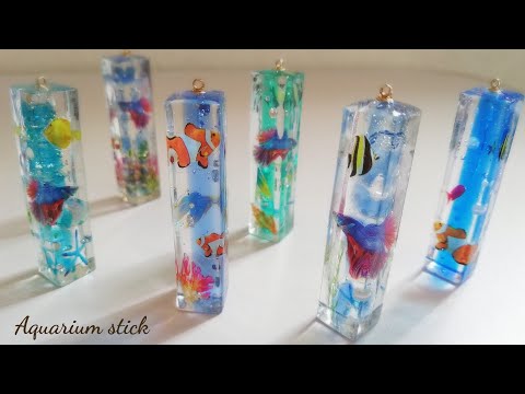 レジン🐠セリアの最強コンビで!!癒しのアクアリウムスティック😲✨resin/accessory/Aquarium stick🐠