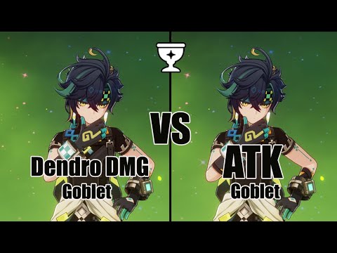 Kinich Dendro DMG Goblet vs ATK Goblet - Genshin impact