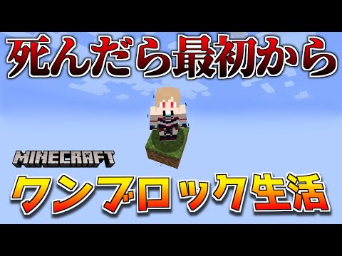 【Minecraft】死んだら最初から！？ワンブロックから家を建てたい！【にじさんじ】