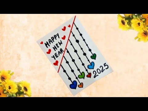 🥰Easy White Paper🥰 New Year Card making/ Handmade Happy New Year Card Idea 2025 #gocreativewithkomal