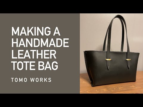 【レザークラフト】ファスナートートバッグの作り方 型紙公開　MAKING A HANDMADE LEATHER TOTE BAG