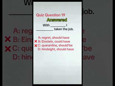 Quiz Question 19 Answered | English Grammar