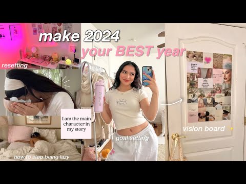 PREP WITH ME FOR 2024 🎀 vision board, goal setting, healthy habits  *get motivated*