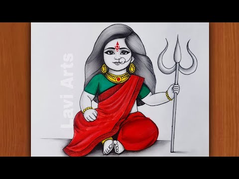 Hpw to draw Cute Maa Durga drawing | Navratri Special drawing | Drawing Pictures | Lavi arts |Chitra