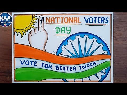 National Voters Day Drawing | मतदाता जागरूकता ड्रॉइंग | Voters Day Poster Drawing | Election Drawing