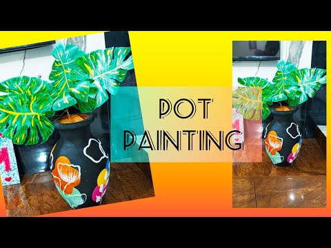 Pot Painting/Pot Painting Ideas/Painting on Pot/DIY Pot Decor/Home Decor/Easy Pot Painting